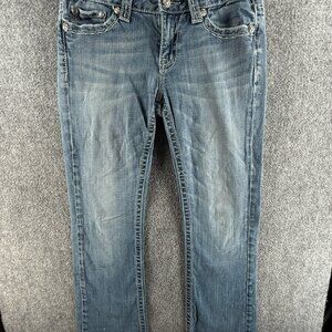 Miss Me Jeans Embellished Denim 30 Boot Cut Urban Embroidered Women ACTL 30X32